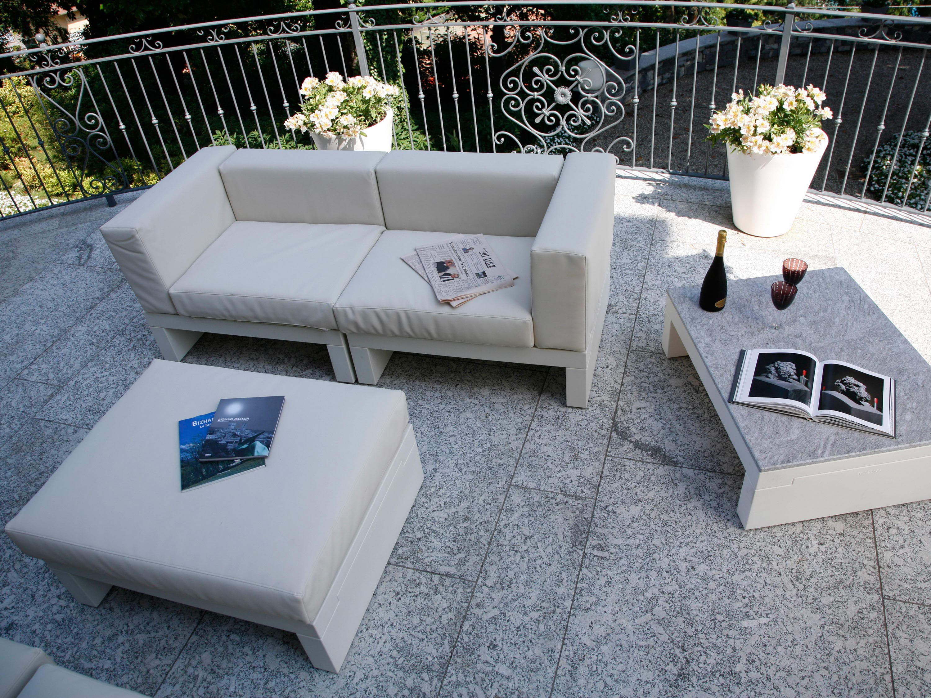 Hour Sofa Pouf and Table by Serralunga Furniture Tables